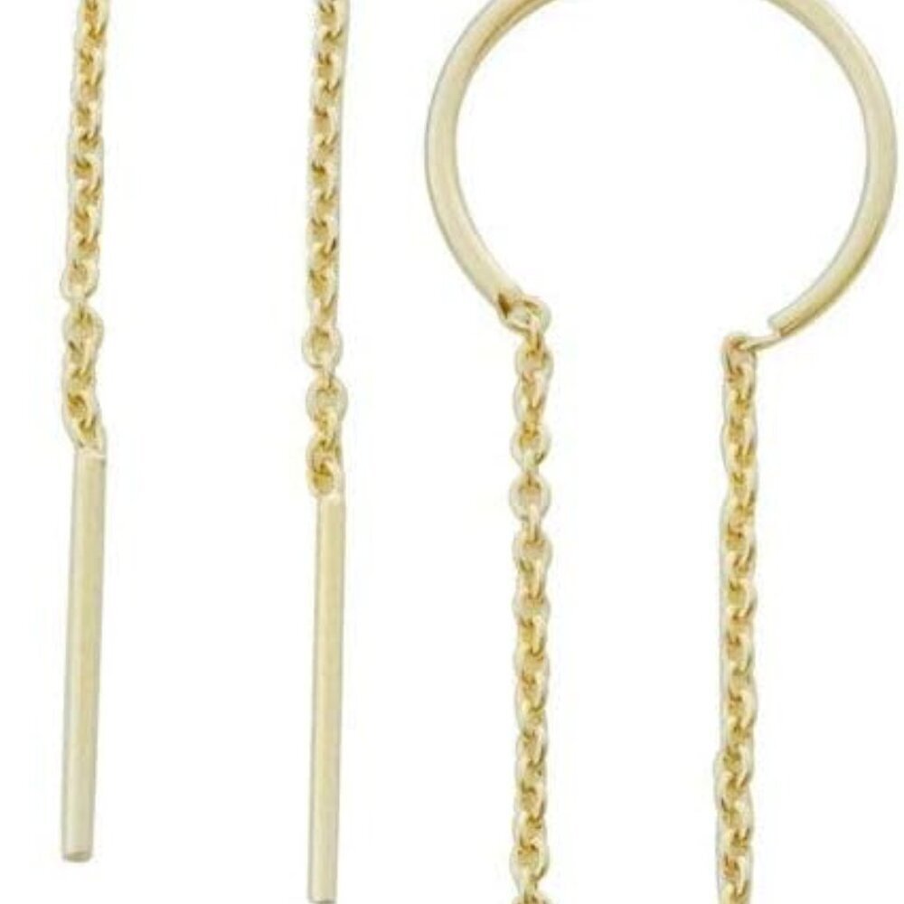 Threader Earrings Gold Rose Silver Delicate Minimalist Jewelry Gift
